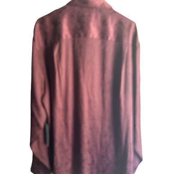 Shaquille O'neal Xlg Men's Casual Botton Down shirt Big & Tall Maroon - Picture 2 of 6